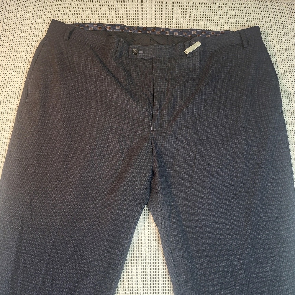 Lauren Ralph Lauren Dress Pants Mens 42x32 Gray Check Stretch Flat‎ Front Office